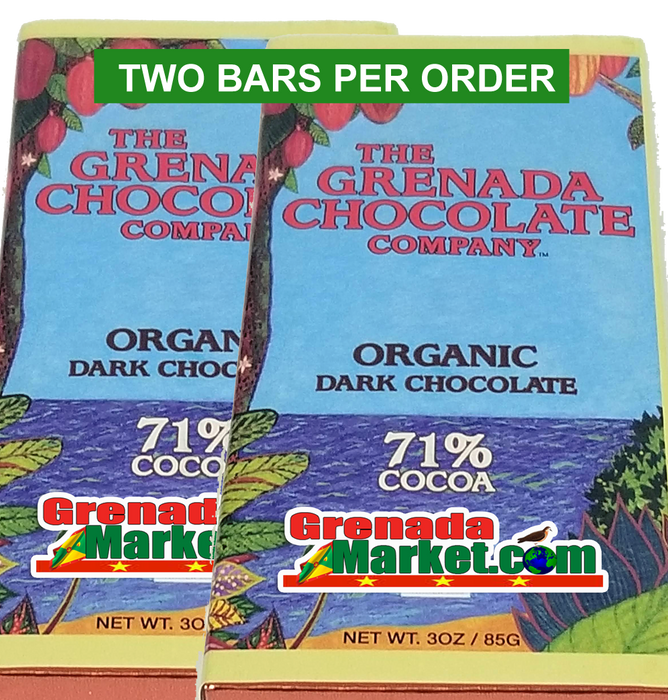 71% Cocoa - Organic Dark Chocolate, 2 Bars - 3oz ea