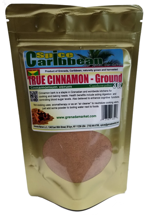 CINNAMON - GROUND - TRUE CINNAMON - (3 Oz). Grenada, Caribbean