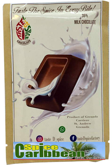 35% Milk Chocolate (2 bars) - "Taste D Spice", Grenada, Caribbean