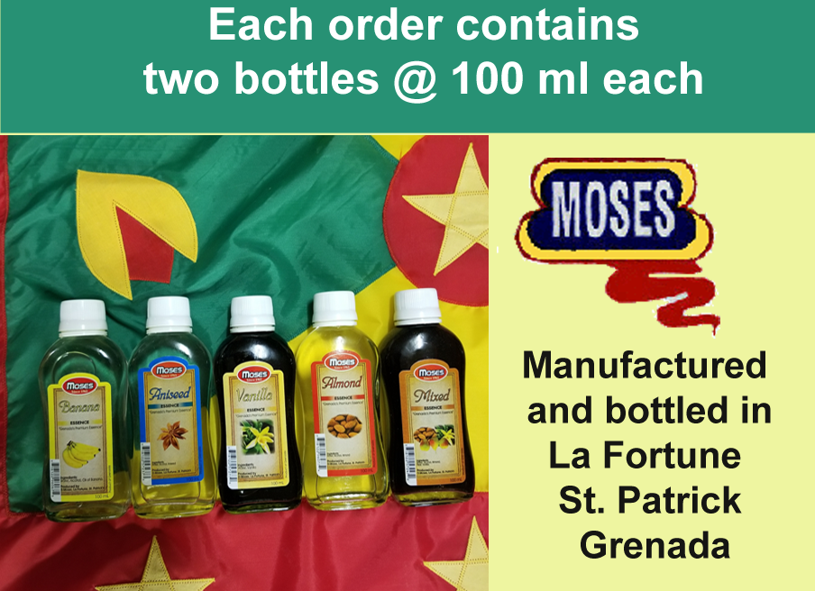 BANANA Essence by MOSES (2 x 100ml bottles per order) - Grenada, Caribbean