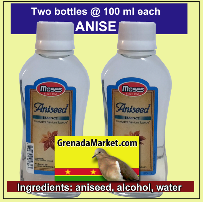 ANISE Essence by MOSES (2 x 100ml bottles per order) - Grenada, Caribbean