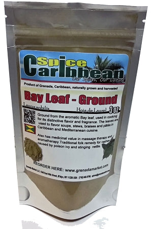BAY LEAF - GROUND .... Pure Grenada (6 Oz resealable pouch)