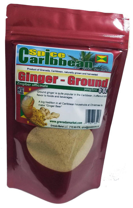 GINGER - GROUND (6 Oz resealable pouch, Grenada)