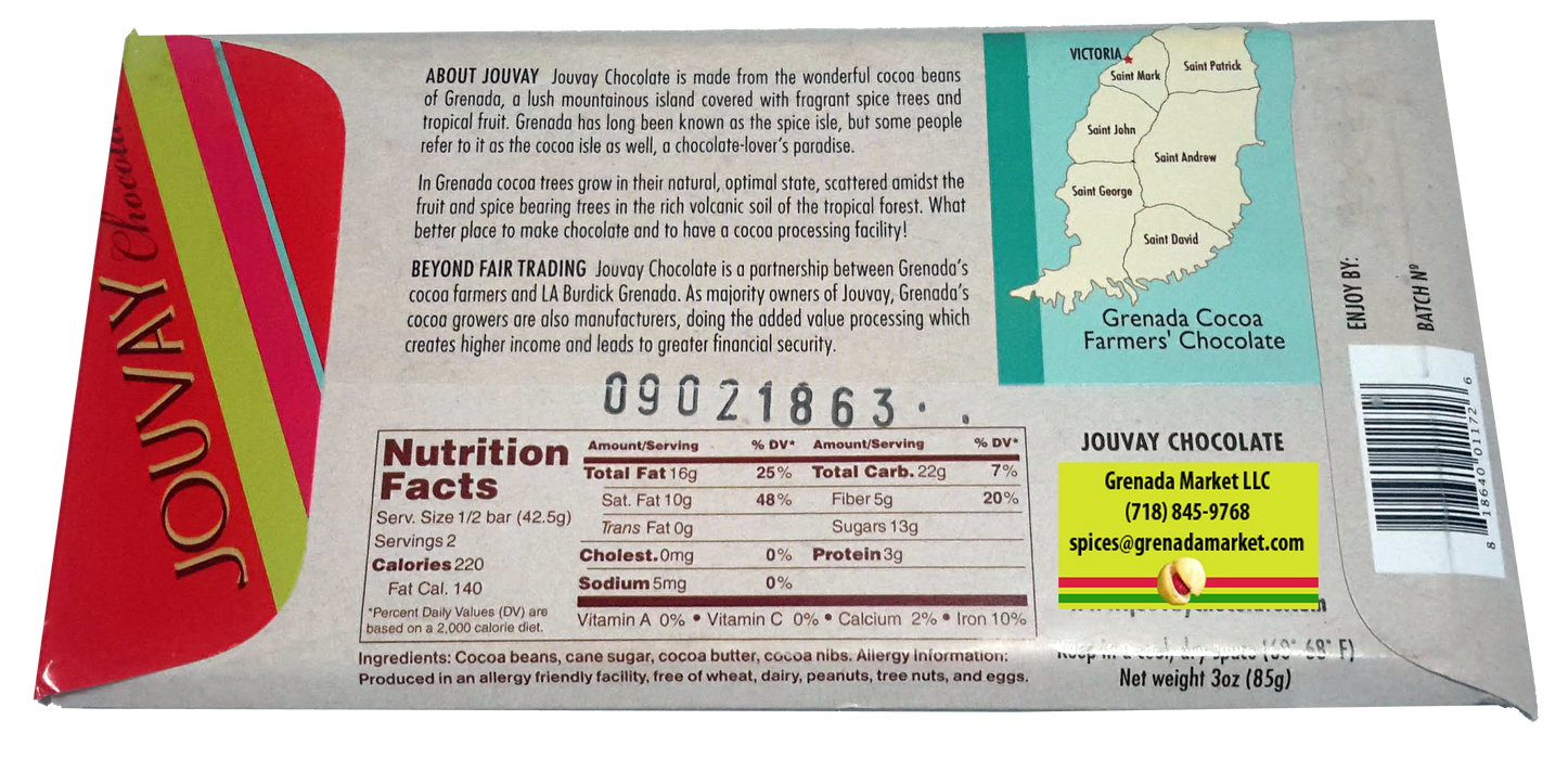 60% Cocoa, with Nibs  (2 Bars x 3.5 Oz ea.)