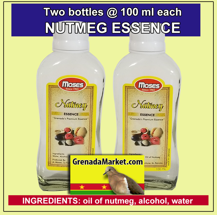 NUTMEG Essence by MOSES (2 x 100ml bottles per order) - Grenada, Caribbean