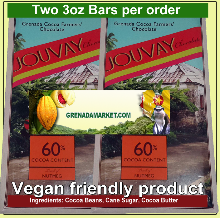 60% Cocoa, with Nutmeg (2 Bars x 3.5 Oz ea.)