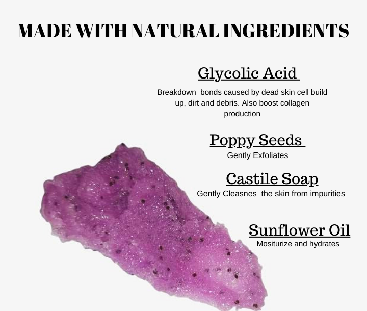Glycolic Acid Exfoliating Body Polish (Sugar Scrub with foaming action) - treats Keratosis Pilaris, Body Acne, Rough & Dry Skin 8. oz., product of Grenada