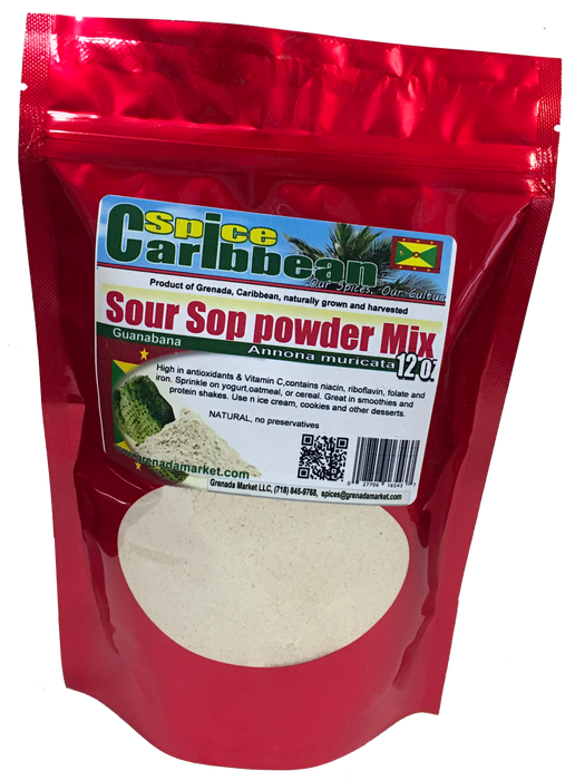 Sour Sop Powder (Organic Pulp) - 12oz, Grenada, Caribbean