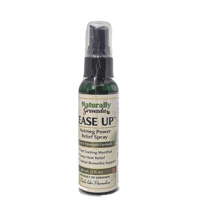 "EASE UP" Nutmeg Pain Relief Spray, with Boswellia Serrata, 2oz - 60ml (Product of Grenada, Caribbean)