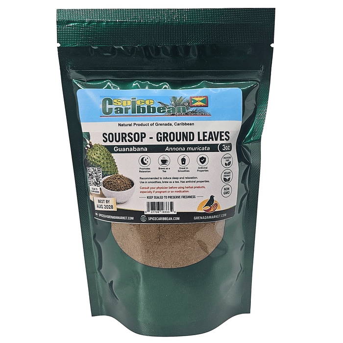 Soursop - GROUND Leaves (Graviola), 3oz - Grenada, Caribbean
