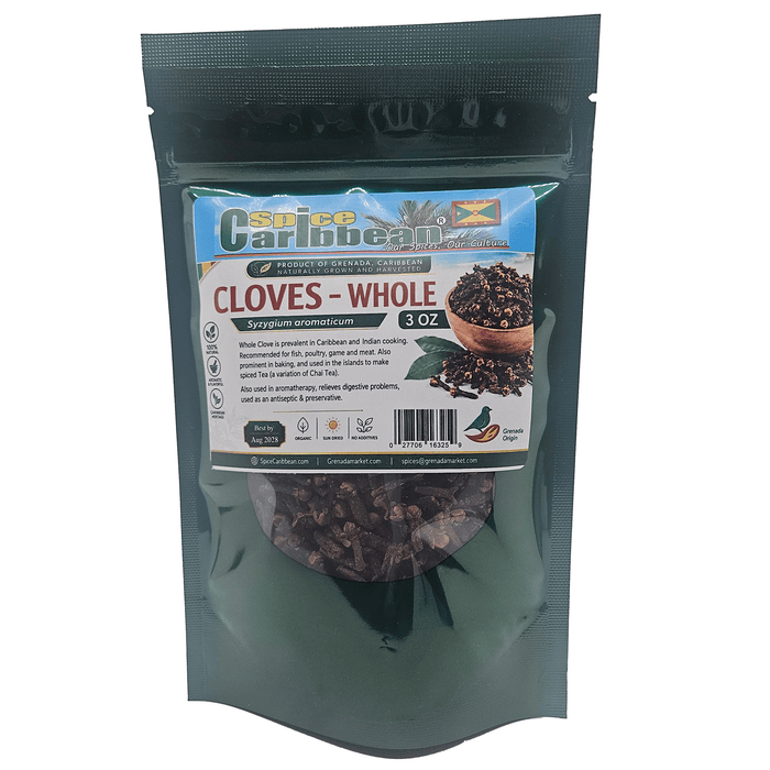 Cloves - Whole, natural, organic .. Product of Grenada, Caribbean  (3 oz resealable pouch)