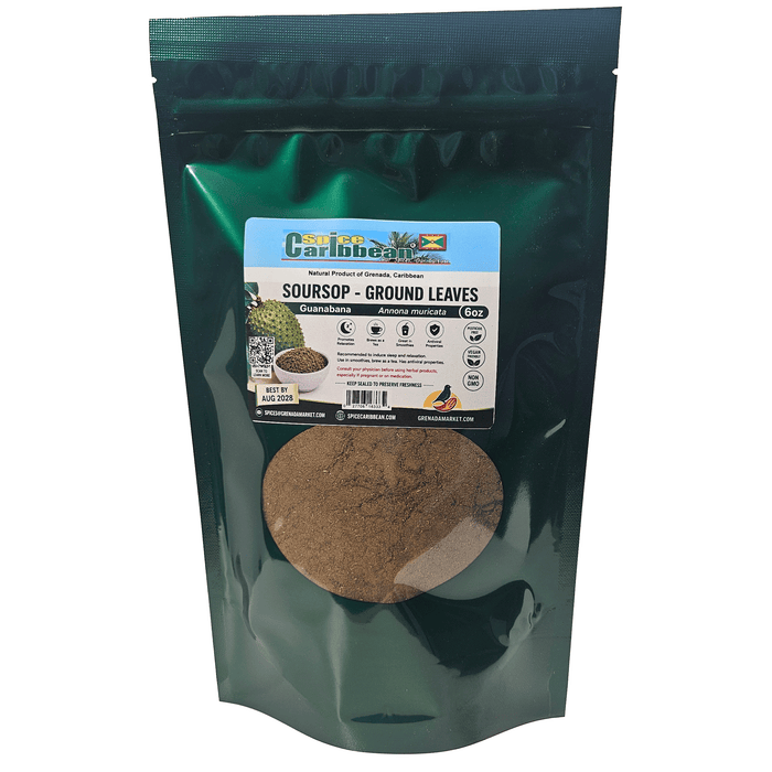 Soursop - GROUND Leaves (Graviola), 6oz - Grenada, Caribbean