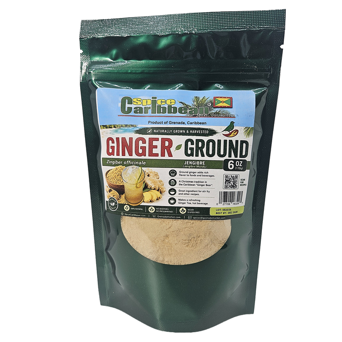 GINGER - GROUND (6 Oz resealable pouch, Grenada)