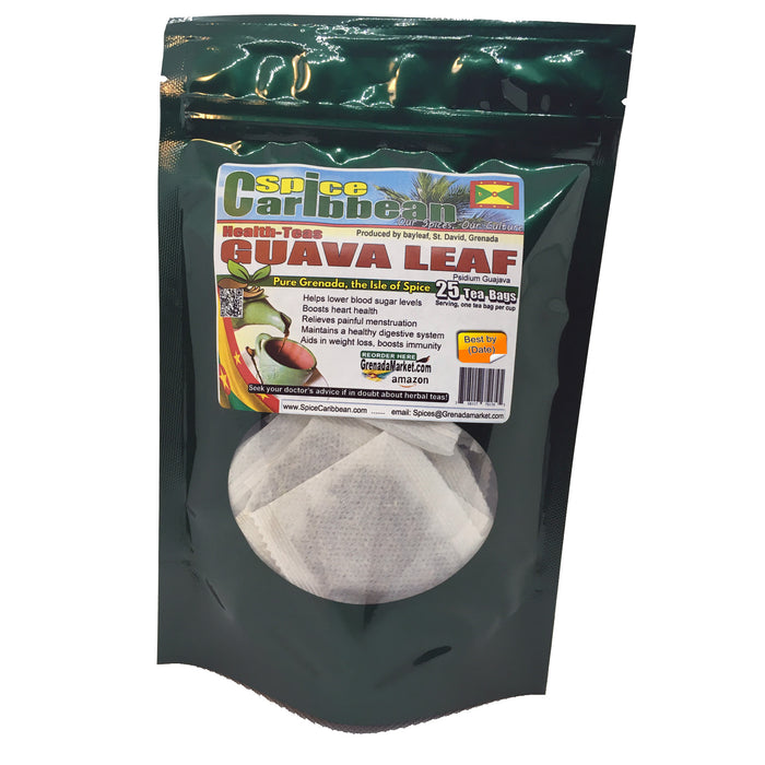 GUAVA LEAF - Tea, 25 Bags (Natural, organic, no caffeine) - Grenada, Caribbean