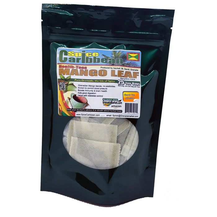 MANGO LEAF - Tea, 25 Bags (Natural, organic, no caffeine) - Grenada, Caribbean