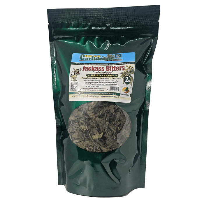 JACKASS BITTERS DRIED LEAVES ak Zeb-a-pique, Tres Puntas, La Gavilana (Neurolaena Lobata) 2Oz .... Product of Belize.