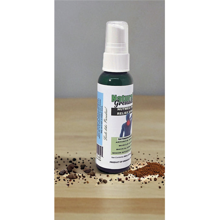 Nutmeg Pain Relief Spray "Naturally Grenada", 2oz - 60ml (Product of Grenada, Caribbean)