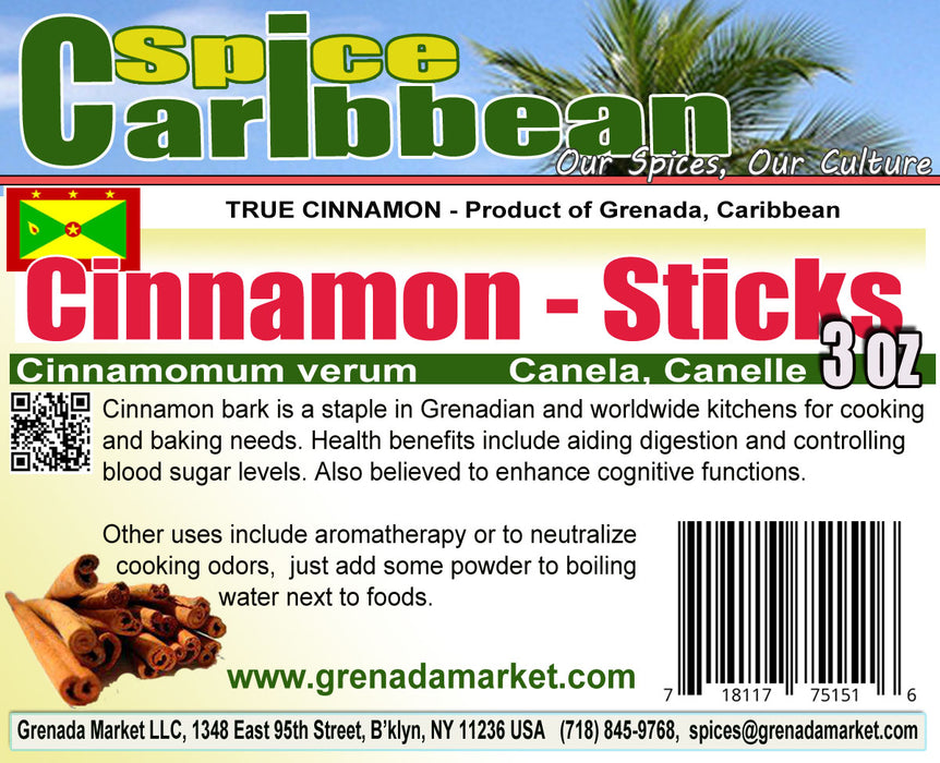 CINNAMON PIECES - True Cinnamon (3 Oz), Grenada, Caribbean