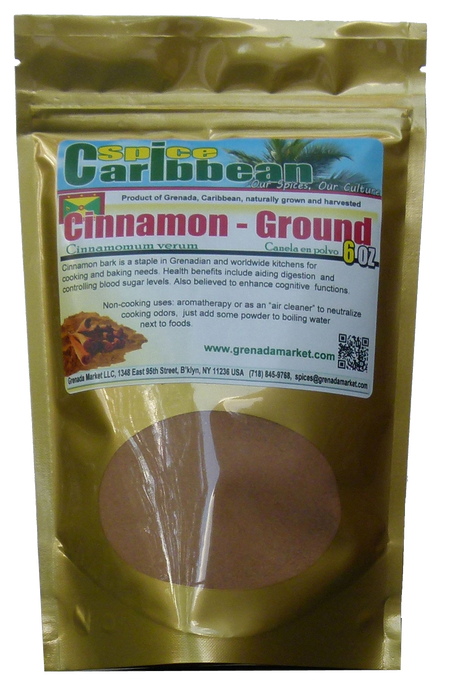 CINNAMON - GROUND (TRUE CINNAMON) - cinnamomum verum (6 Oz resealable pouch, Grenada)