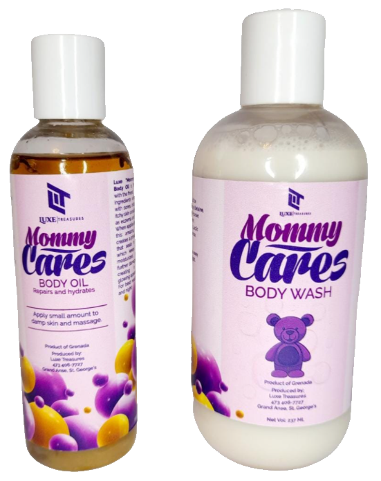 "MOMMY CARES" Bath time set, product of Grenada