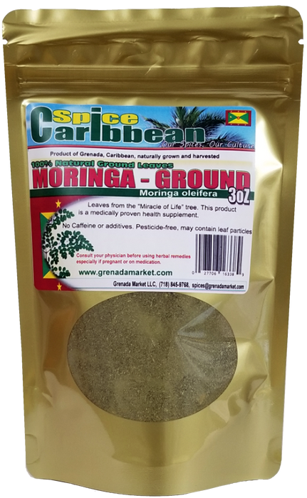 Moringa Organic Ground Leaves, 3Oz - Grenada, Caribbean