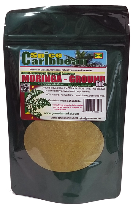 Moringa Organic Ground Leaves, 6Oz - Grenada, Caribbean