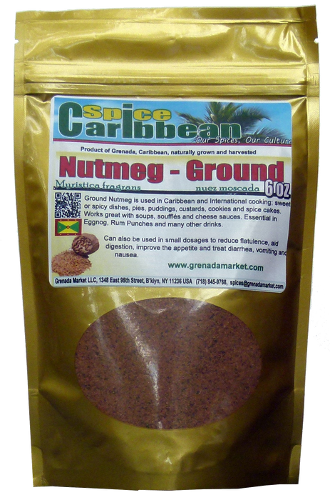 NUTMEG - GROUND, Spice of Grenada (6 Oz in resealable pouch)