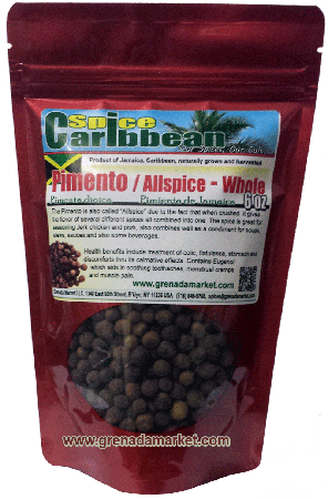 PIMENTO - WHOLE (6 Oz in resealable pouch), product of Jamaica, Caribbean