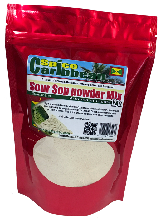 Sour Sop Powder (Concentrated from pulp) - 12oz, Grenada, Caribbean