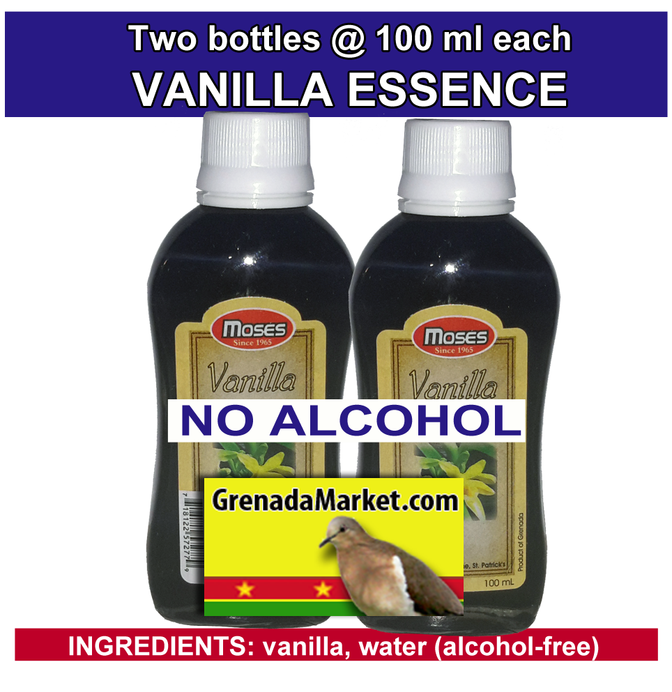VANILLA Essence by MOSES (2 x 100ml bottles per order) Grenada, Cari